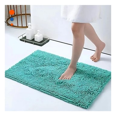 TAPETE RYBIU HO29300 60 X 40 CM MODERNA RECTANGULAR MICROFIBRA VERSATIL VERDE