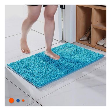 TAPETE RYBIU HO29299 60 X 40 CM MODERNA DE DORMITORIO RECTANGULAR CELESTE