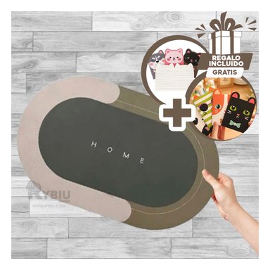 PISO BAÑO RYBIU HO29294 MARRÓN TAPETE MINIMALISTA IDEAL OVALADO + REGALO AGENDITA