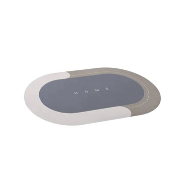 PISO BAÑO RYBIU HO29295 GRIS TAPETE IDEAL DAMAS OVALADO PLOMO + REGALO STICKERS - 3