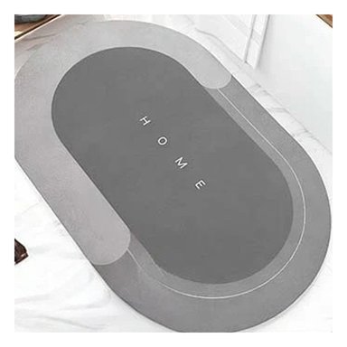 PISO BAÑO RYBIU HO29295 GRIS TAPETE IDEAL DAMAS OVALADO PLOMO + REGALO STICKERS - 5