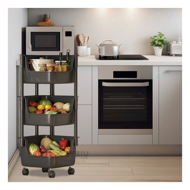 CARRITO RYBIU HO29685 NEGRO 3 NIVELES MINIMALISTA + REGALO AGENDITA