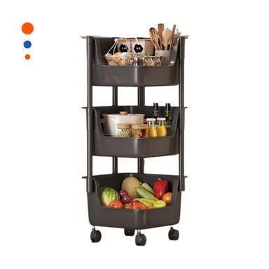 CARRITO RYBIU HO29685 NEGRO PRACTICO CON 3 NIVELES + PAPEL REGALO