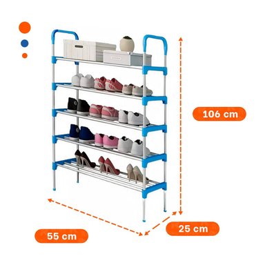 ESTANTERÍA RYBIU HO28630 CELESTE VERTICAL 5 NIVELES + REGALO STICKERS - 4