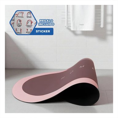 PISO BAÑO RYBIU HO29292 ROSADO TAPETE IDEAL DAMAS OVALADO + REGALO STICKERS