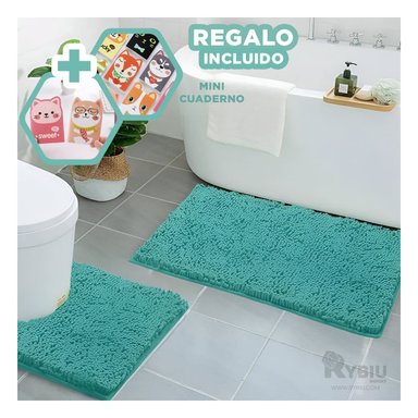 TAPETE RYBIU HO29300 60 X 40 CM MODERNA MODERNO MICROFIBRA VERDE + REGALO AGENDITA