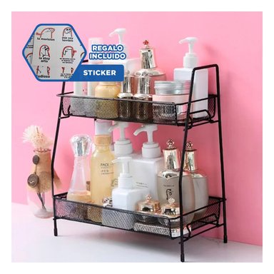 ESTANTE RYBIU HO29665 NEGRO MODERNO Y RESISTENTE + REGALO STICKERS