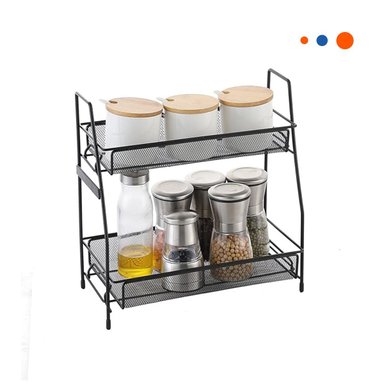 ESTANTE RYBIU HO29665 NEGRO MINIMALISTA 2 NIVELES + PAPEL REGALO