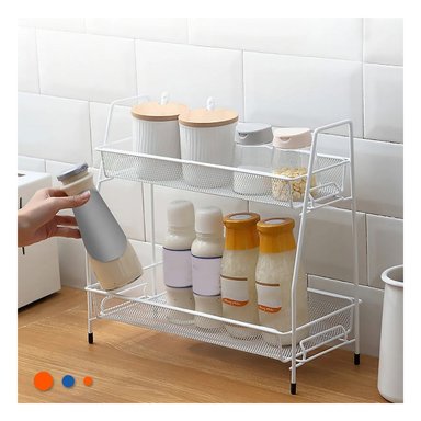 ESTANTE RYBIU HO29664 BLANCO EL HOGAR METAL CON 2 NIVELES MODERNO