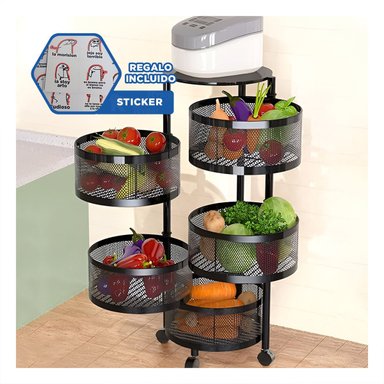 ESTANTE COCINA RYBIU HO29687 NEGRO 5 NIVELES + REGALO STICKERS