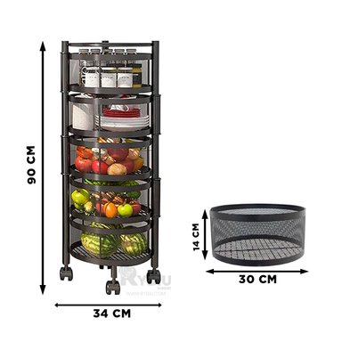 ESTANTE RYBIU HO29687 NEGRO VERDURAS Y FRUTAS + REGALO AGENDITA - 5