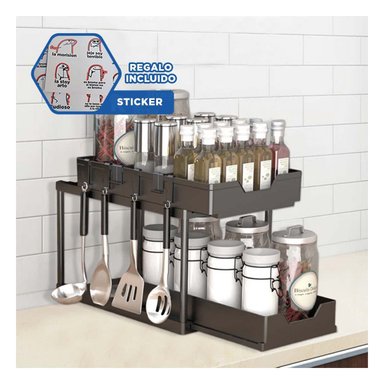 ESTANTE RYBIU HO29667 NEGRO ERGONOMICO FAMILIAR + REGALO STICKERS