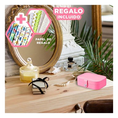 JOYERO RYBIU BE32206 ELEGANTE Y ORGANIZADO + PAPEL REGALO FUCSIA