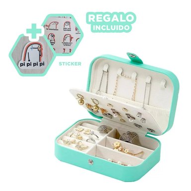 JOYERO RYBIU BE32212 ANILLO Y STICKERS VERDE AGUA