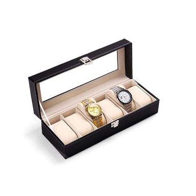 CAJA PORTA RELOJ RYBIU BE32233 NEGRO CON DIVISIONES Y STICKERS - 3