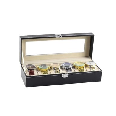 CAJA PORTA RELOJ RYBIU BE32233 NEGRO CON 6 DIVISIONES