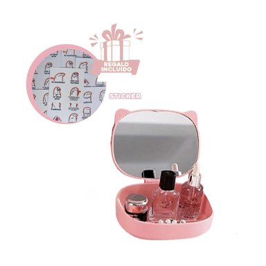 SET ORGANIZADOR RYBIU BE32235 ROSADO ESTILO GATO + REGALO STICKERS