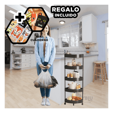 ESTANTE RYBIU HO29449 NEGRO ANGULAR Y FUNCIONAL 5 PISOS + REGALO AGENDITA