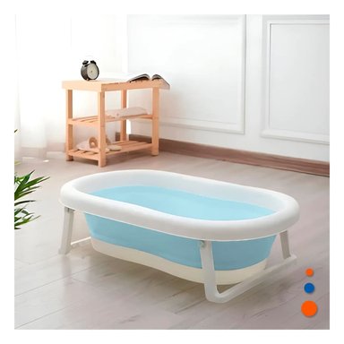 BAÑERA RYBIU HO29549 PLEGABLE + PAPEL REGALO BEBE CELESTE - 2