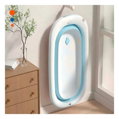 BAÑERA RYBIU HO29549 PLEGABLE + PAPEL REGALO BEBE CELESTE - 3