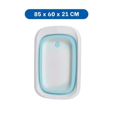 BAÑERA RYBIU HO29549 PLEGABLE + PAPEL REGALO BEBE CELESTE - 4