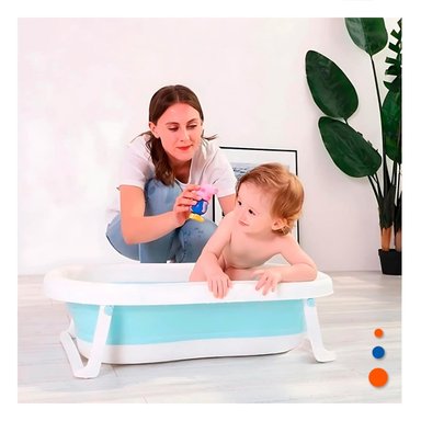 BAÑERA RYBIU HO29549 PLEGABLE + PAPEL REGALO BEBE CELESTE - 5