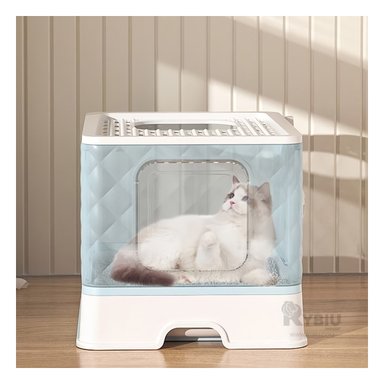 ARENERO GATO RYBIU MA29057 PRÁCTICO CON BANDEJA MOVIBLE CELESTE + AGENDITA