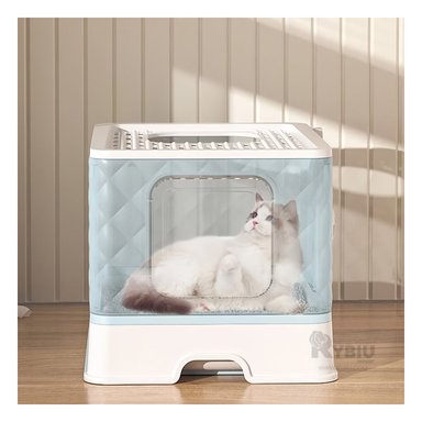 ARENERO GATO RYBIU MA29057 PRÁCTICO CON BANDEJA MOVIBLE CELESTE + AGENDITA - 2