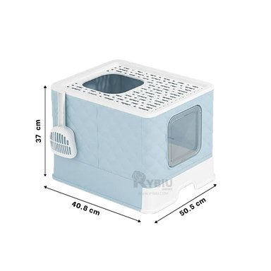 ARENERO GATO RYBIU MA29057 PRÁCTICO CON BANDEJA MOVIBLE CELESTE + AGENDITA - 5