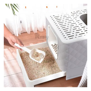 ARENERO GATO RYBIU MA29055 FÁCIL EXTRACCIÓN TONO PLOMO + STICKERS