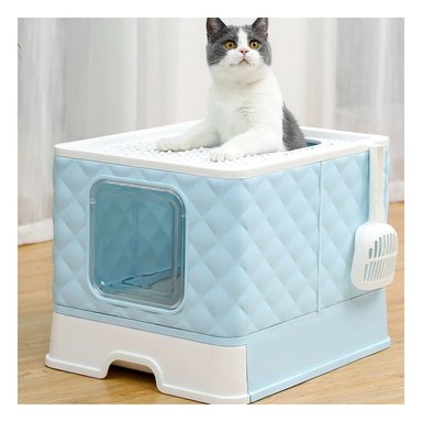 ARENERO GATO RYBIU MA29057 BASE MOVIL Y PALA COLADORA CELESTE + PAPEL REGALO - 2