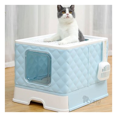 ARENERO GATO RYBIU MA29057 CON BANDEJA EXTRAÍBLE Y PALA CELESTE