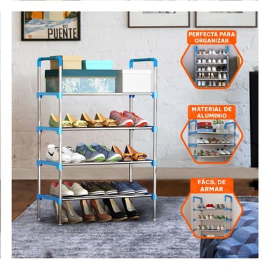 ZAPATERA RYBIU HO29604 CELESTE AHORRADORA ESPACIO 4 N ELESTE + PAPEL REGALO - 5