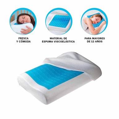 ALMOHADA RYBIU HO30722 ORTOPÉDICA CERVICAL GEL CELESTE 50 X 30 CM - 3