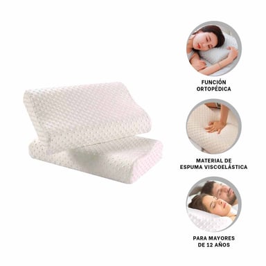 ALMOHADA RYBIU HO30721 ORTOPÉDICA CERVICAL BLANCO 50 X 10 CM - 3