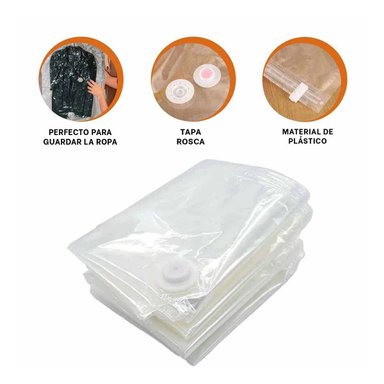 SACO PROTECTOR HOGAR 50 X 60 CM COLOR ANARANJADO PARA AHORRO DE ESPACIO - 3