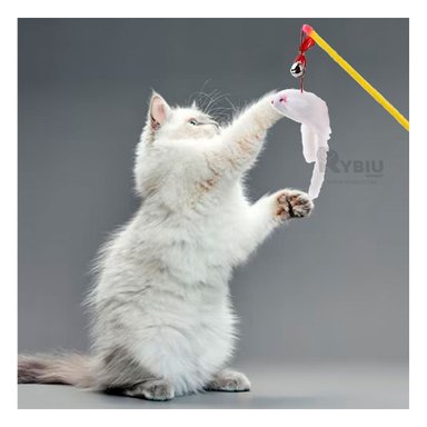 JUGUETE GATO MA29072 VARITA CON RATON AMARILLO + STICKERS RYBIU