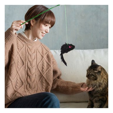 JUGUETE GATO MA29071 VARITA CON RATON VERDE + PAPEL DE REGALO RYBIU