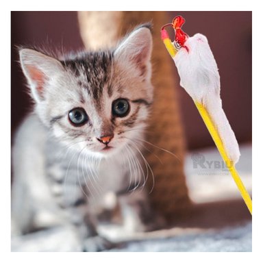 JUGUETE GATO MA29072 VARITA CON RATON AMARILLO + PAPEL DE REGALO RYBIU