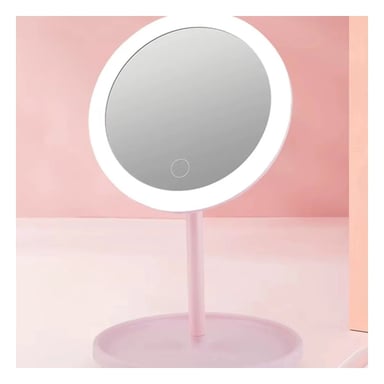 ESPEJO RYBIU BE32218 REDONDO MAQUILLAJE LED EN ROSADO + PAPEL REGALO - 3