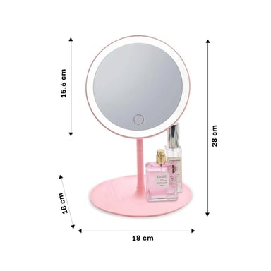 ESPEJO RYBIU BE32218 REDONDO MAQUILLAJE LED EN ROSADO + PAPEL REGALO - 4