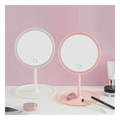 ESPEJO RYBIU BE32218 REDONDO MAQUILLAJE LED EN ROSADO + PAPEL REGALO - 5