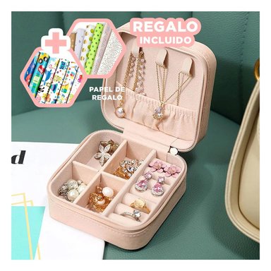 JOYERO RYBIU BE32253 ROSADO ORGANIZADOR JOYAS MINI PAPEL REGALO