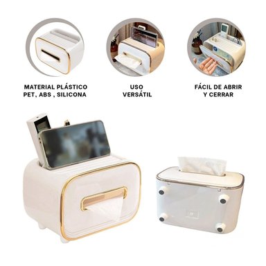 ORGANIZADOR RYBIU BE32256 BLANCO CAJA PAÑUELOS MULTIFUNCIONAL COMPARTIMIENTOS - 3