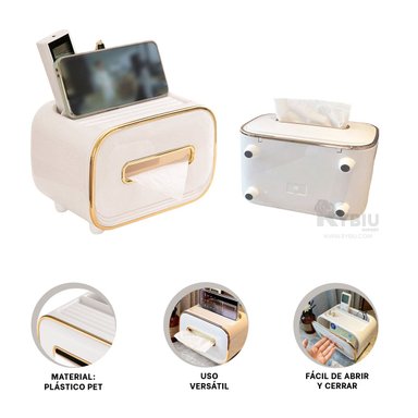 ORGANIZADOR RYBIU BE32256 BLANCO CAJA PAÑUELOS MULTIFUNCIONAL COMPARTIMIENTOS - 6