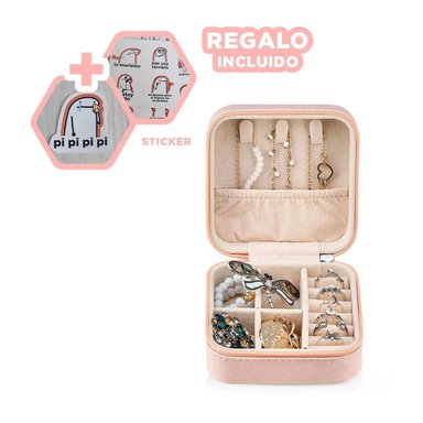 JOYERO RYBIU BE32253 ROSADO ORGANIZADOR JOYAS STICKERS