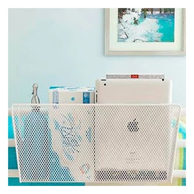 CESTA RYBIU L-09521 METAL BLANCO COLGADOR ORGANIZADORA PUERTA