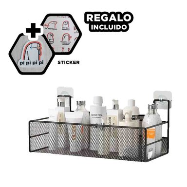 CESTA RYBIU L-0953 METAL NEGRO FUNCIONAL COSMETICOS + REGALO STICKERS