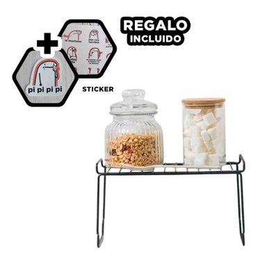 ESTANTE RYBIU HO29704 NEGRO PERFECTO PLATOS + REGALO STICKERS