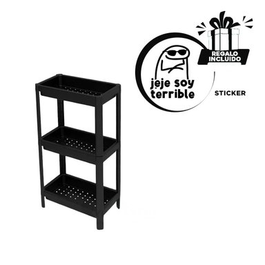ESTANTE RYBIU HO29700 NEGRO PRACTICO 3 NIVELES + REGALO STICKERS